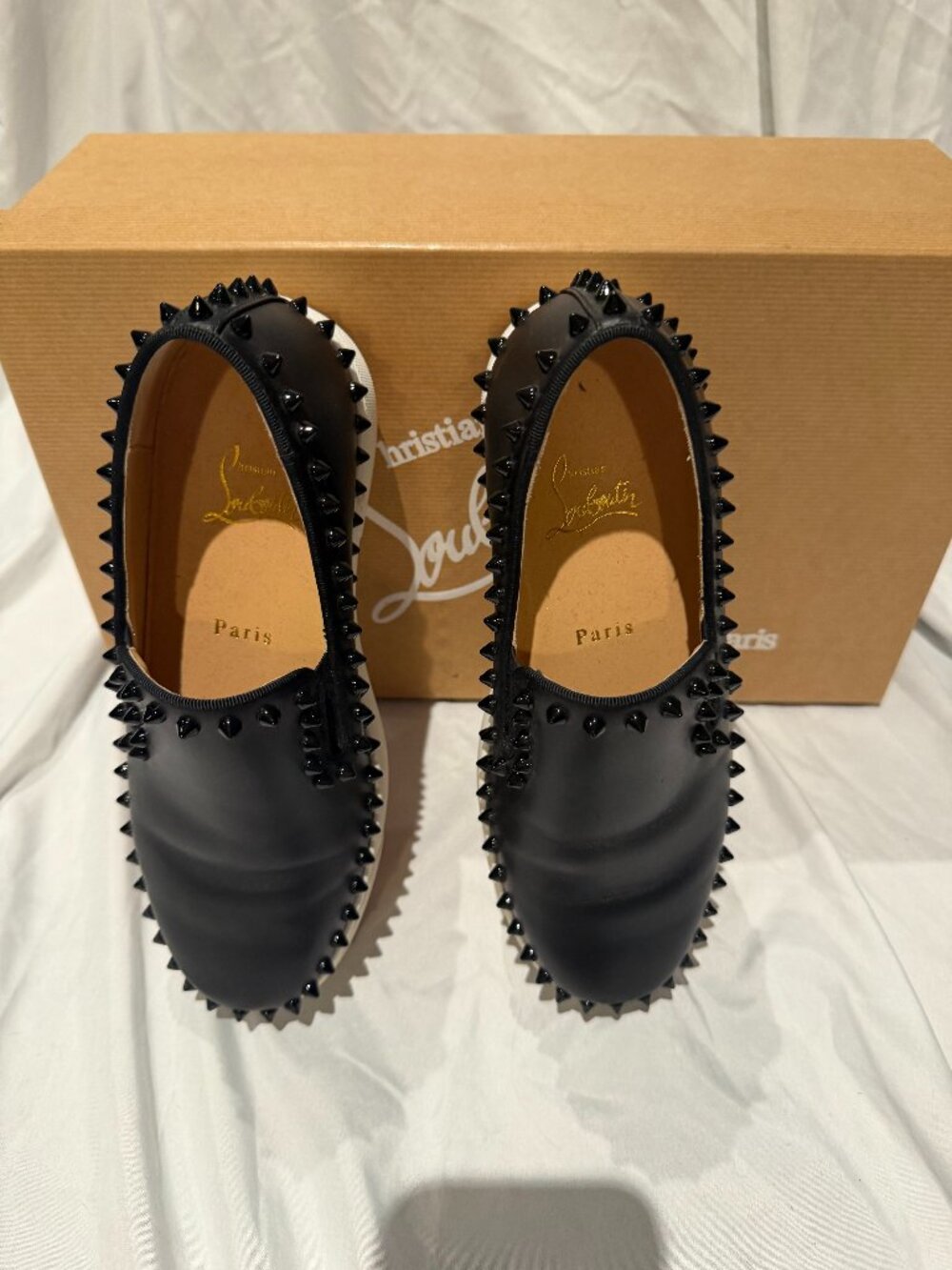 Christian Louboutin Pik Boat Spike Slip On Sneakers Size 37